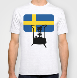 sweden, swedish, made in sweden, swedish flag, flag of sweden, pressure stove, stove, vintage stove, brass stove, paraffin stove, yellow cross, cooker, kerosene stove, camp stove, kerosene, paraffin, kero, shirt, t-shirt